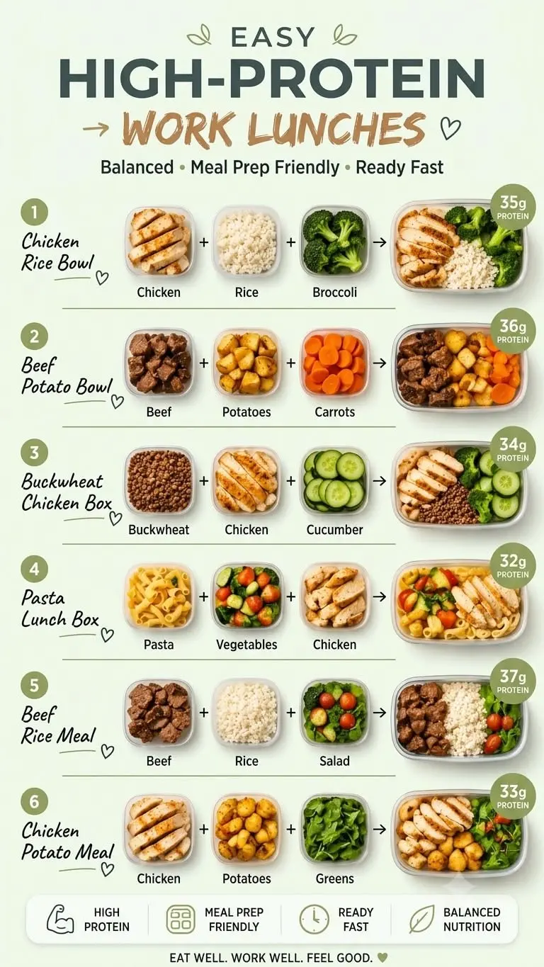 high protein work lunches meal prep