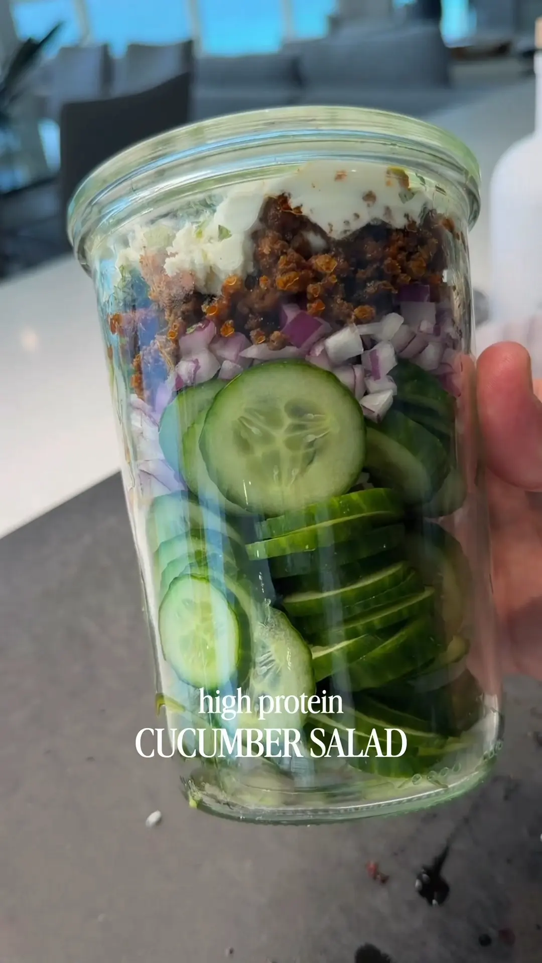 high protein mediterranean cucumber salad